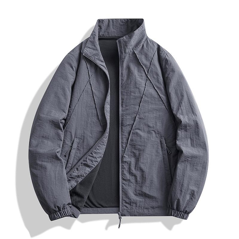 Мужская куртка с воротником, Модная и универсальная, Повседневная и свободная куртка, Солнцезащитная одежда