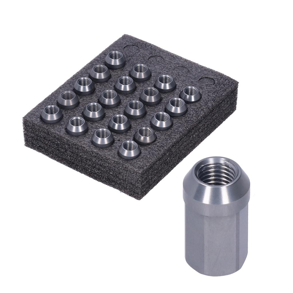 20 шт. Колесные гайки M12x1.5 Резьба Высота 1,3 дюйма Алюминий 7075 T6 Стопорные гайки Цвет титана