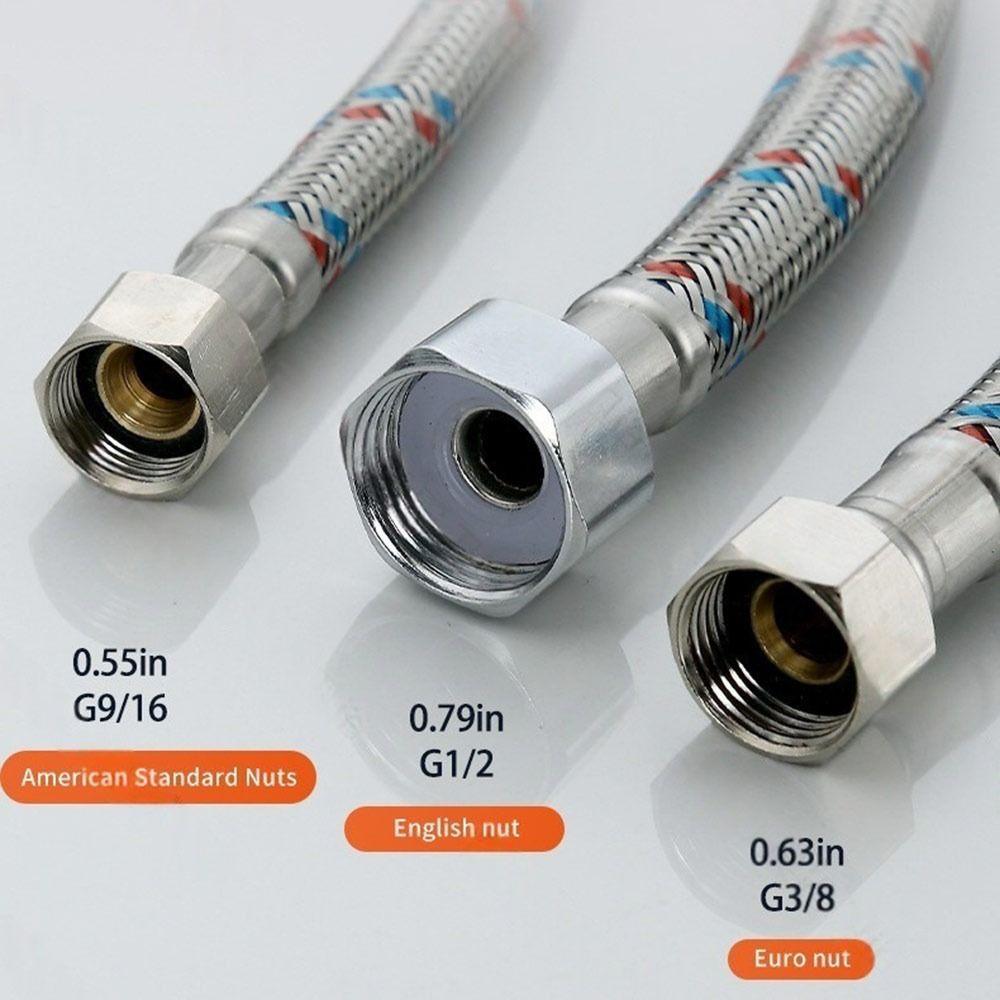 304 Stainless Steel High Pressure Water Supply Tube Dual Head Tube Faucet Connector