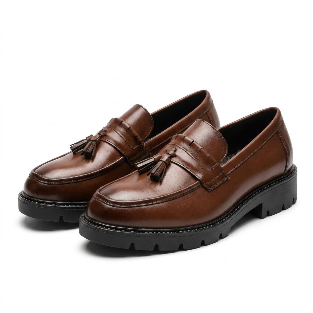 Fashion Male Slip-on Driving Shoes Luxury Brand All-match Moccasins Thick Bottom Tassel Loafers Mens Casual Shoes Leisure Walk