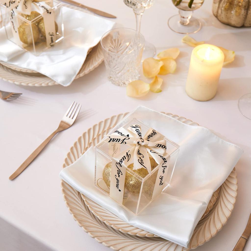 24 Pack Satin Table Cloth Napkins, 12x12 Inch Luxury Dining Table Cloth Napkins Set for Birthday Holiday Party Dinner Restaurant