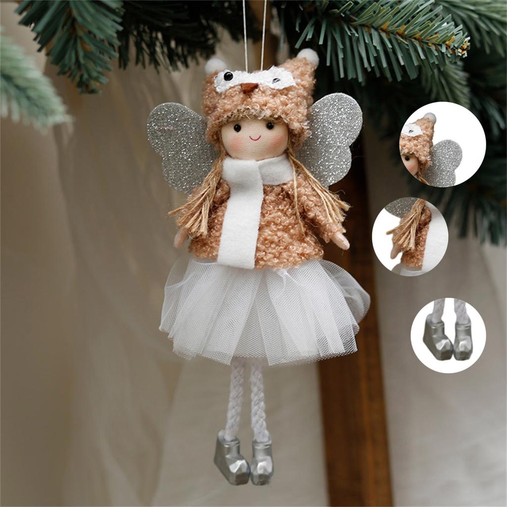 Рождественские плюшевые куклы-ангела для девочек, украшения, рождественская елка, подвеска, подвесное украшение для дома, новогодний декор, подарки для детей