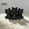 Stable Cat Figurines Three Wise Cats Figurines, 3D Printed Minimalist Statue for Desk Artistic Statues Decor, Ancient Wisdom Ornament Home Office,