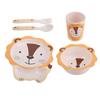 Kids Plates Set Cartoon Dishes Plates Utensils Set for Toddler Divided Food Tableware