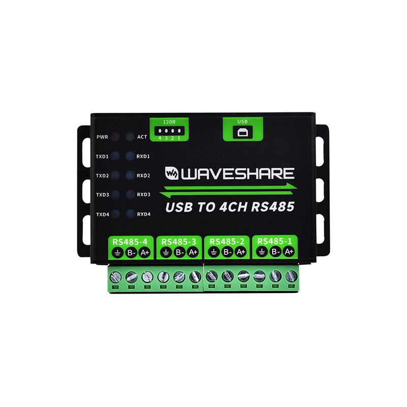 USB to 4-Port RS485 Converter with Metal Casing and Multi-Protection for Simultaneous Independent Serial Communication