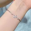 Personalized Trend Fritillary Moon Hand Jewelry Girls Light Luxury Versatile Niche Silver Bracelet for Valentine's Day Gifts