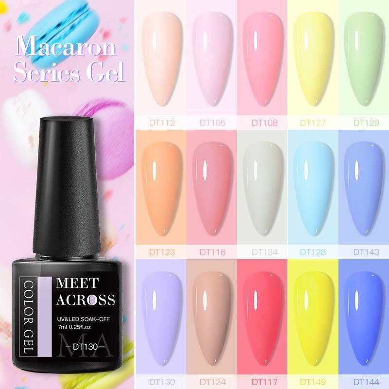 MEET ACROSS Серия Macaron 7 мл Гель-лак для ногтей - Яркие летние цвета
