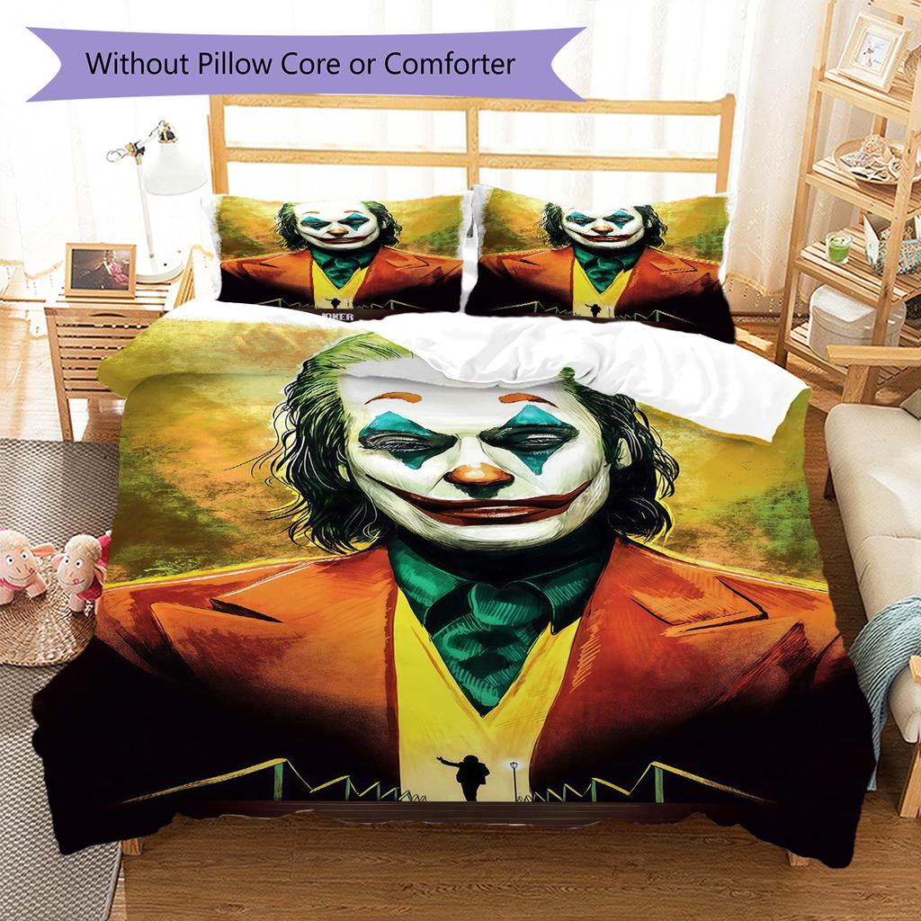 Joker Movie , Bedding Quilt Set Quilt Cover Pillowcase Home Decoration Birthday Gift (1 * duvet cover + 2 * pillowcase, without core)