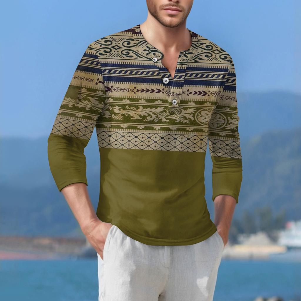 Men'S T-Shirt Street Casual Fashion Long Sleeved Top