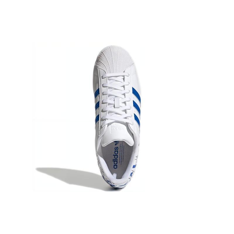 adidas Оригинальные Superstar Уютные Износостойкие Повседневные Кеды для Скейтбординга Бело-Синие Унисекс 'White Blue' Кроссовки GW5784