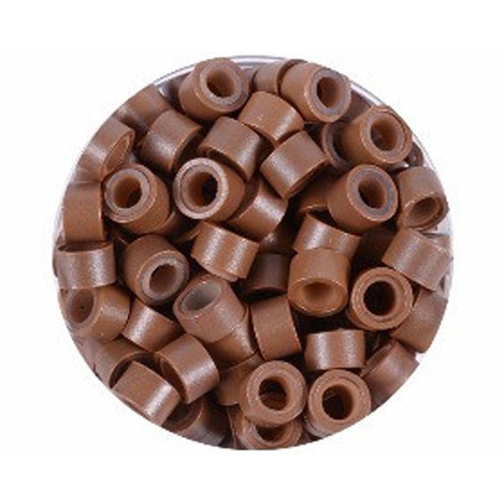 100 шт. Кримповые бусины, микро-силиконовые кольца с подкладкой, 9 цветов, кольца, бусины 5,0*3,0*3,0 мм, микро-связные звенья