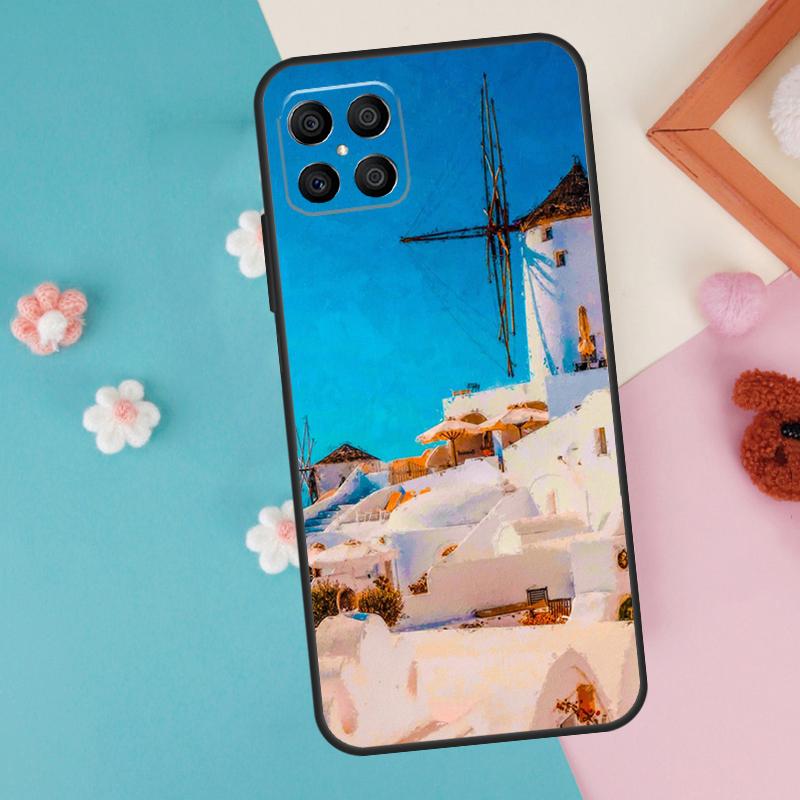 Кейс Ойя Санторини Греция Для Honor 200 Pro 50 70 90 X9a X8a X8 X9 X8b X9c X9b Honor Magic 7 5 6 Lite Pro Чехол