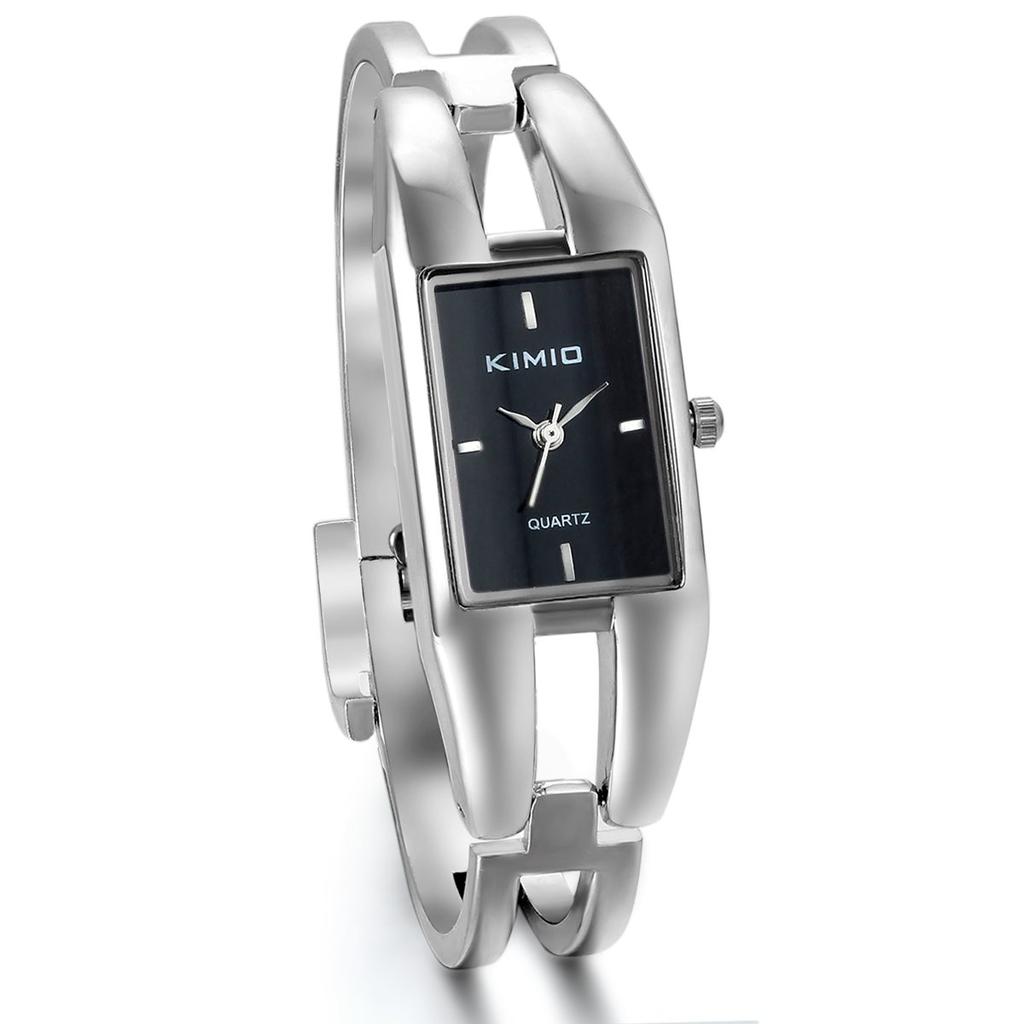 Square Face Stainless Steel Bracelet Watch Simple Waterproof Cute Silver Black Women's