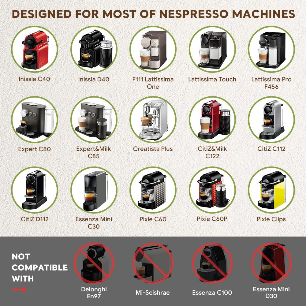 Для Nespresso Многоразовая Кофейная Капсула Нержавеющая Сталь Crema Espresso Многоразовые Фильтры Капсула Подходит Для Кофемашин Inissia Pixie Essenza Mini