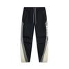 Li Ning Basketball Series Casual Minimalist Color Block Jogger Knit Sports Pants Men Bottoms Black AYKV073-1
