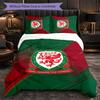 Wales Rugby Pattern Microfiber 3Pcs Bedding Set Decor Duvet Cover Set For Bedroom Home Use