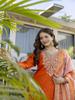 Orange Kurta Set for Women Embroidered Ethnic Suit with Dupatta Festive Wear