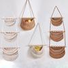 Practical Cotton Rope Hanging Fruit Baskets Handmade Simple 3 Tier Storage Bag Stylish Fruit Net Pocket for Home