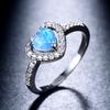 Blue Imported Heart Shaped White Diamond Ring Womens Fashionable and Personalized Ring