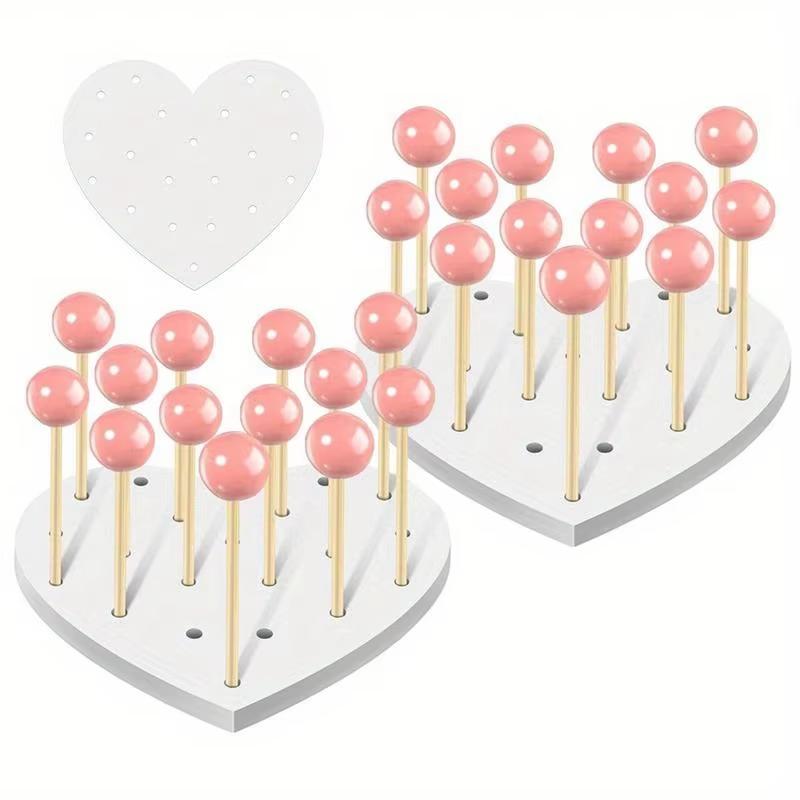 Acrylic Heart-shaped Lollipop Stand Display Stand, Perforated Lollipop Stand for Parties, Celebrations and Events