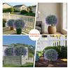 Artificial Topiary Ball with Lavender Flowers 16 Inches UV Resistant Faux Shrubs with Ground Spike Fake Evergreen Plant Artificial Brush Garden Decor