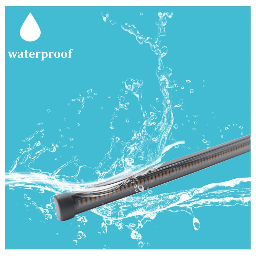 New Smoked Black 30cm Motorcycle Car Taillight Light Guide Two-color Yellow Flow