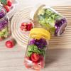 4 Pack 32 Oz Glass Salad Jars Built-in Sauce Cup with Scale Marking Mason Jars Wet and Dry Separation Leak-proof Oatmeal Cup