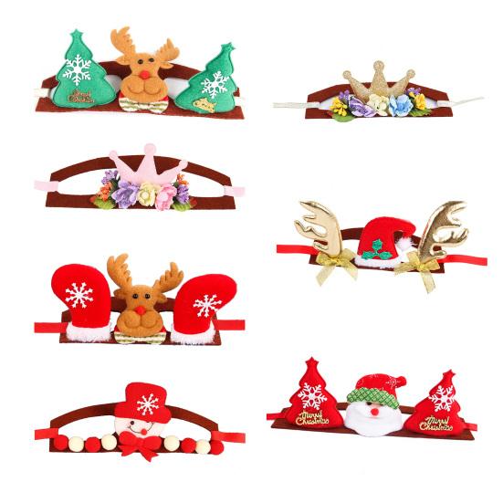 Dogs Cats Christmas Patterns Headband Photography Props Pet Headwear Accessory