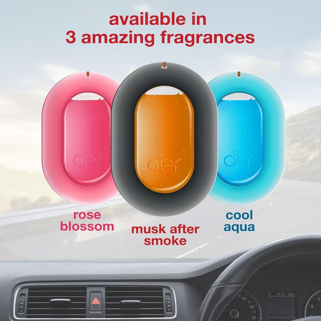 Godrej Aer O Hanging Car Air Freshener Gel Pack of 2 – Cool Aqua Scent Long-Lasting Spill-Proof Car Fragrance 7.5g