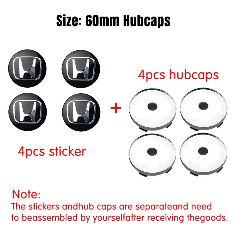 56/60mm Car Wheel Center Hub Cap Badge Logo Emblem Decal Wheel Sticker For Honda Civic City Accord Odyssey CRV Hrv Jazz CBR VTX