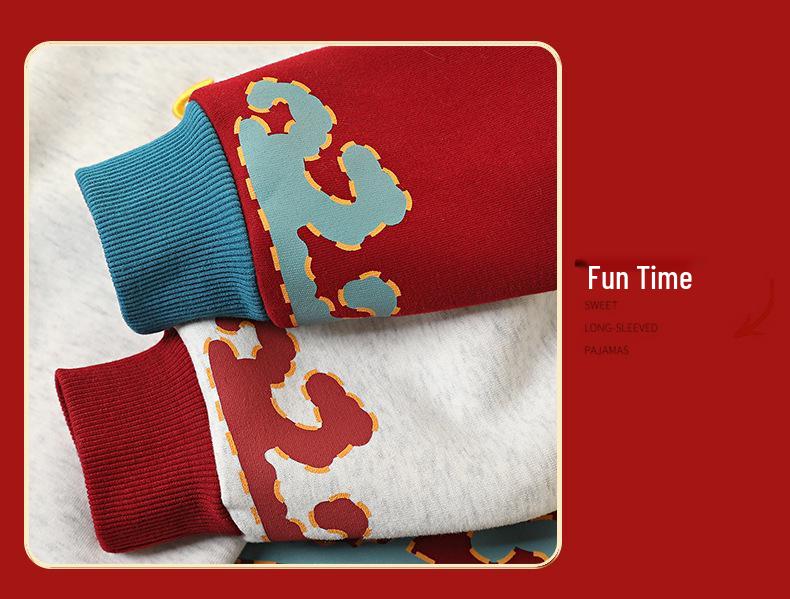 Детская зимняя толстовка с флисовой подкладкой "Год Лошади" - Праздничный теплый топ для мальчиков - Родитель-ребенок