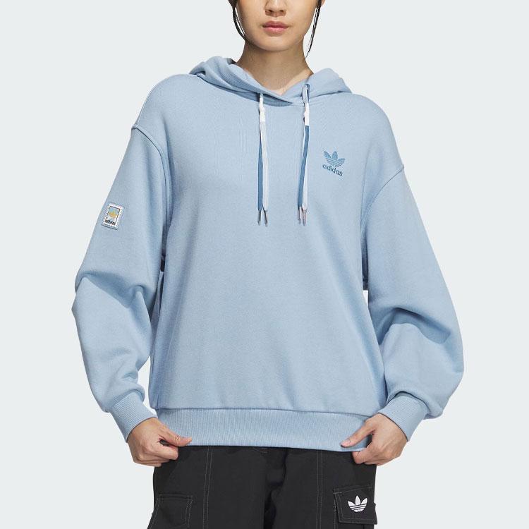 adidas Женская худи Originals Skate Hoodie с буквенным логотипом, небесно-голубая IW9415