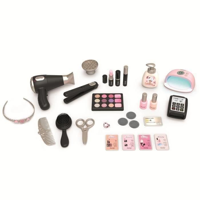 SMOBY - My Beauty Center - Institut de Beauté 3 en 1 - Coiffure, Onglerie, Maquillage Factice - 26 Accessoires - Des 3 ans