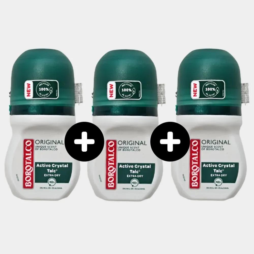 BOROTALCO Deodorant Roll-on Original 50ml, 3 Pieces