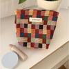 with Zipper Makeup Bag Color Plaid Key Case Portable Cosmetic Pouch  for Women Girls