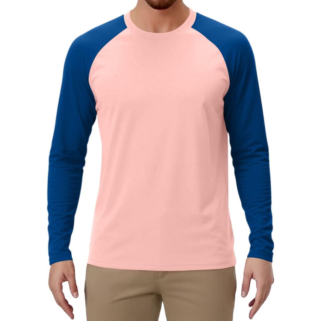 Мужской спортивный топ с длинным рукавом реглан контрастного цвета