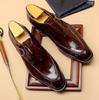 Мужская дизайнерская деловая кожаная обувь Деловая официальная обувь в британском стиле для мужчин Офисная обувь большого размера Туфли с квадратным носком и пряжкой Оксфордские туфли