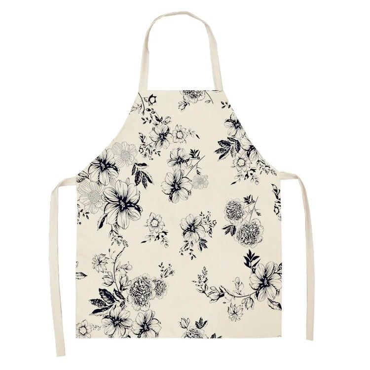 Home Decor Kitchen Dining Room Cooking Bib Aprons Linen Floral Pattern Women's Aprons