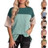 Женские топы Летние базовые футболки с короткими рукавами Повседневные свободные модные однотонные полосатые топы с короткими рукавами Топы с короткими рукавами