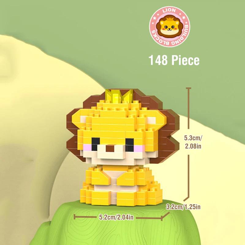 DIY Мультяшные животные Строительный набор блоков Micro ABS Пластик Мини-блоки Строительство включает в себя Тигры Медведи MOC Строительные игрушки