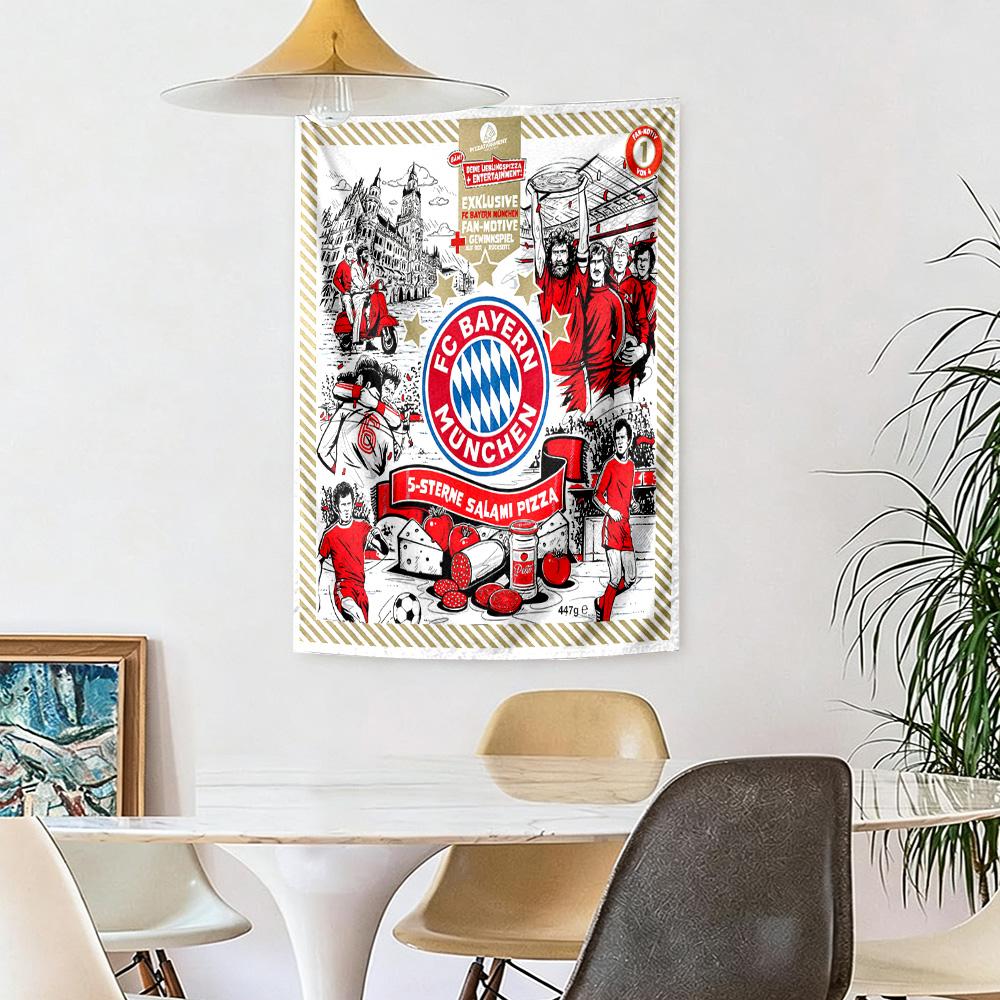 Fc Bayern Mnchen Wall Decor Tapestry Art For Pet Memorial Birthdaywedding Party Backdrop Family Gift