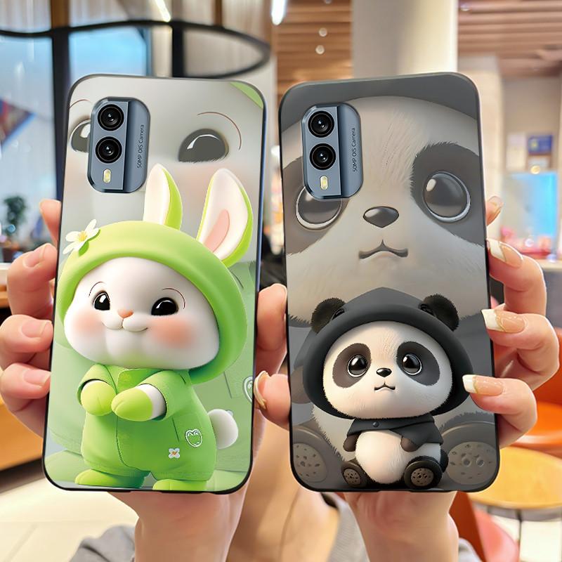 Shockproof Bumper Soft Cover For Nokia X30 5G Cute New Design Pattern Shell For Nokia XR21 With Jelly Color Viral Black Case
