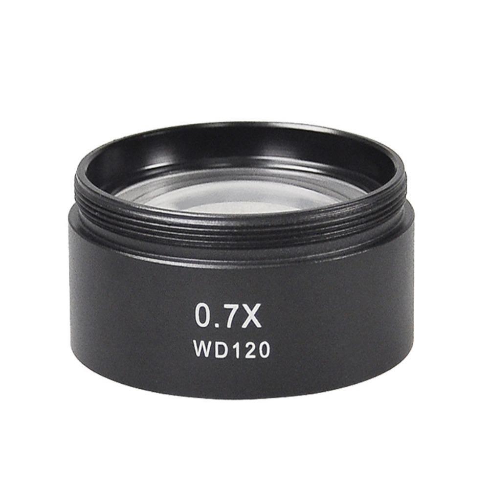 Optical Glass Magnifying Glass WD165 0.5X WD120 0.7X Barlow Lens Microscope Auxiliary Objective