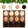 12Pcs Christmas Velvet Ball Flocked Christmas Tree Balls Shatterproof Hanging Balls Ornaments Decorative for Xmas Tree