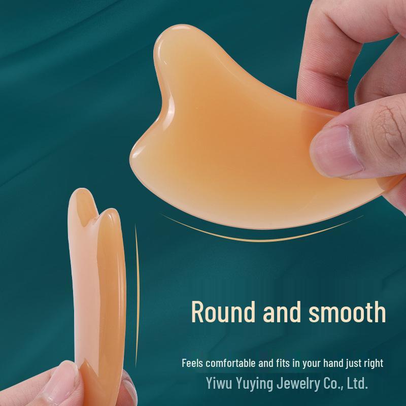 Треугольная Gua Sha доска в форме сердца из смолы для скребка лица и мышц