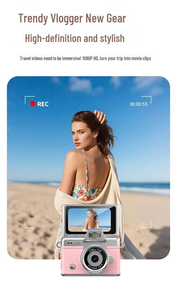 Ретро Мини Цифровая Камера HD CCD с Откидным Экраном-Большим Пальцем для Детей