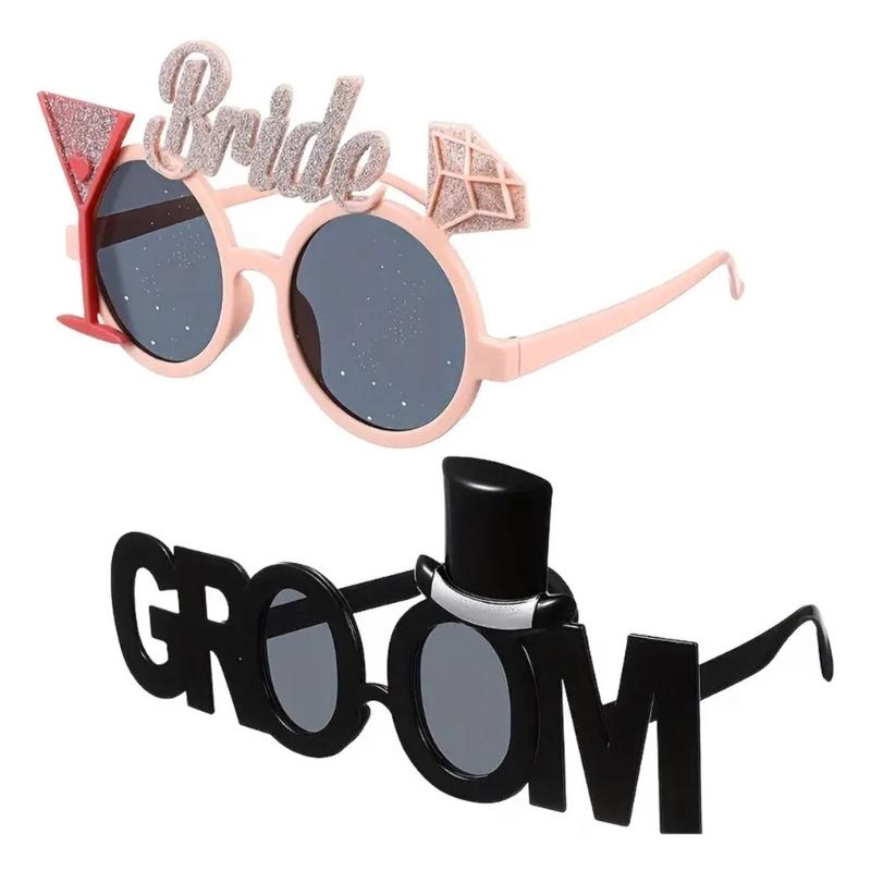 Whimsical Plastic Wedding Glasses For Brides Grooms Guests Playful Reception Eyewear Durable Comfortable Party Costume Accessories