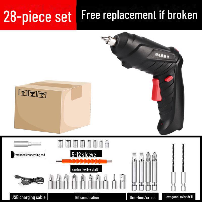 Набор из аккумуляторной мини-электрической отвертки и ручной дрели для домашнего использования