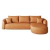 266cm L-shaped Corner Sofa, Compression Sofas for Living Room, Bedroom, Apartment, Boneless Modular Sofa, No Assembly Required, Orange