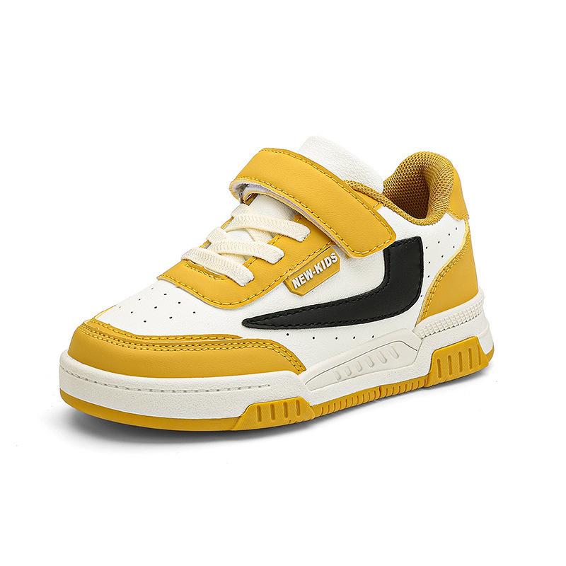 2025 New Boys Children Wear-resistant Small White Shoes Classmates Casual Sports Shoes Girls Leather Soft Baseplate Shoes